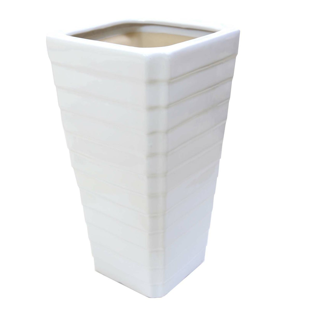 ホワイトスクエア陶器鉢（Gタイプ） （小）