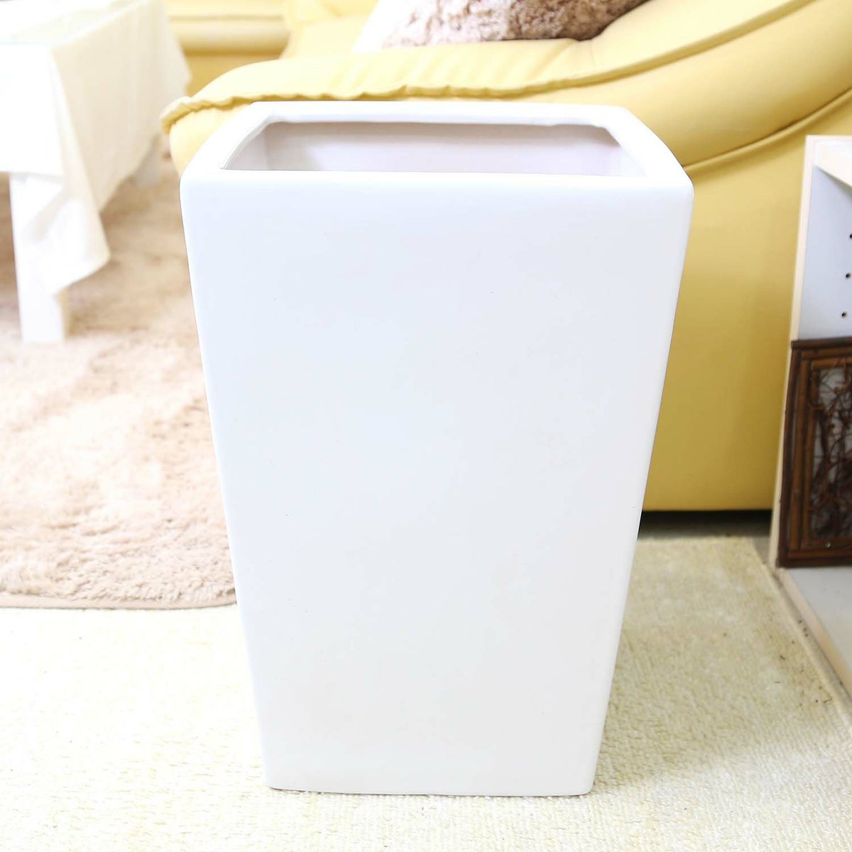 ホワイトスクエア陶器鉢（ストレート） 10号