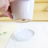 ホワイト陶器鉢 丸形 12cm+陶器製の鉢皿