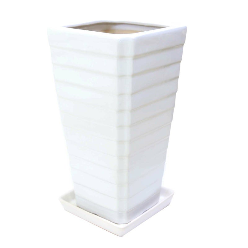 ホワイトスクエア陶器鉢 Gタイプ（小）