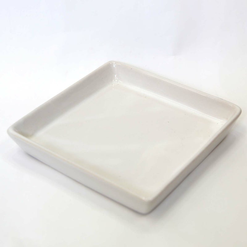 陶器製 鉢皿（受け皿・受皿）（スクエアホワイト）１４．５